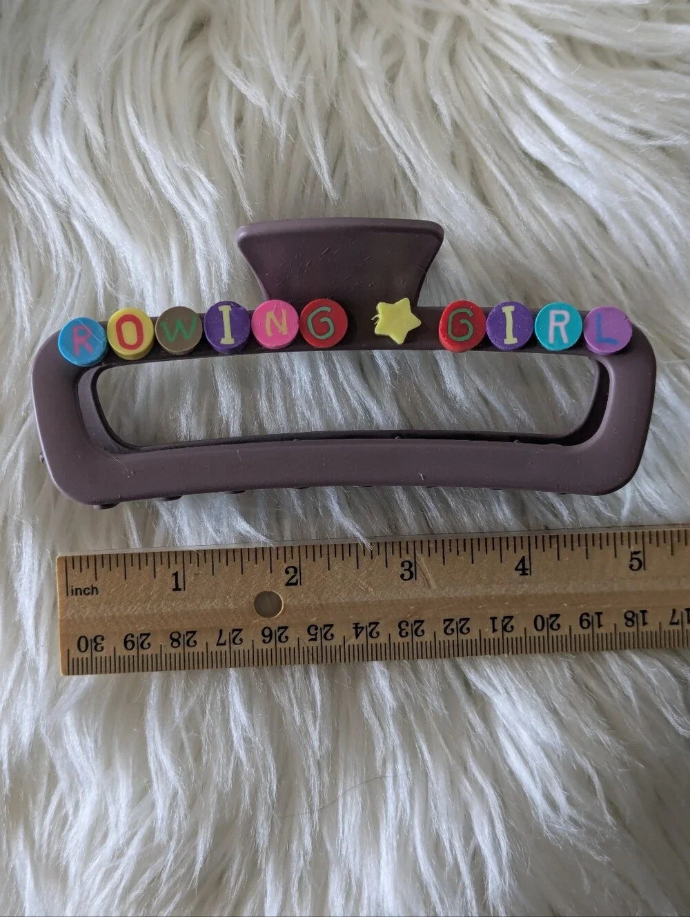Rowing Girl Hair Clip Claw Style Handcrafted | NWT